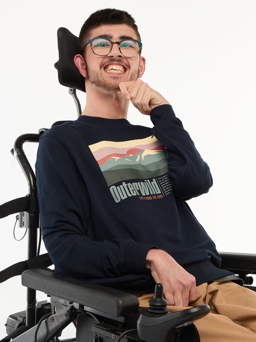 Sweatshirt em moletão com estampado - Fácil de Vestir - Kiabi