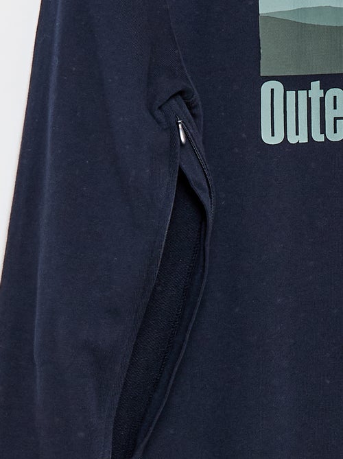 Sweatshirt em moletão com estampado - Fácil de Vestir - Kiabi