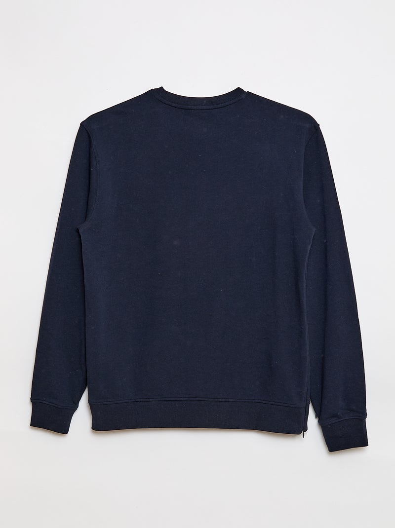 Sweatshirt em moletão com estampado - Fácil de Vestir Azul - Kiabi