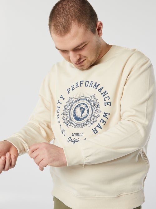 Sweatshirt em moletão com estampado - Fácil de Vestir - Kiabi Sweatshirt em moletão com estampado - Fácil de Vestir - Kiabi