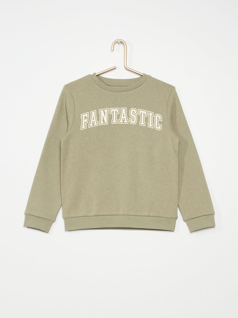 Sweatshirt em moletão com estampado  - Mista CAQUI - Kiabi