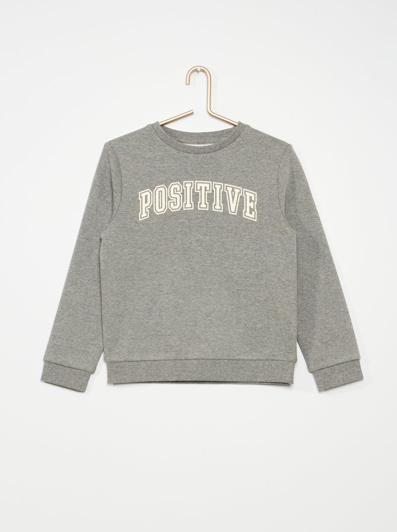 Sweatshirt em moletão com estampado  - Mista CINZA - Kiabi