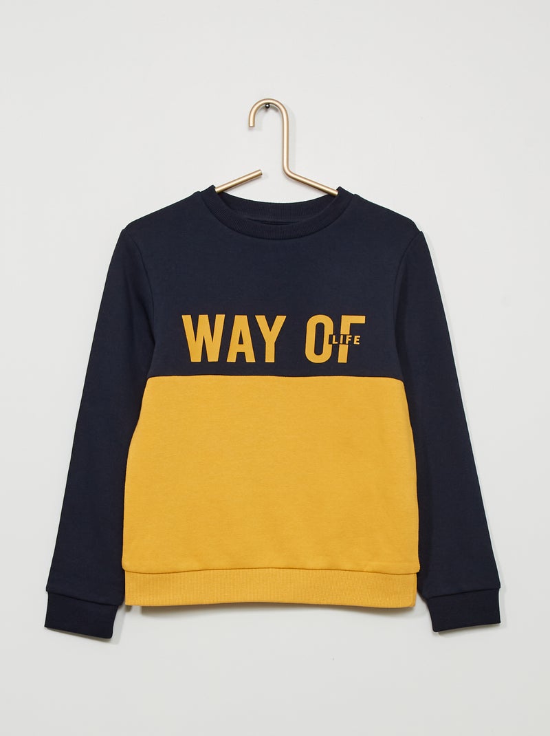 Sweatshirt em moletão com estampado AMARELO - Kiabi