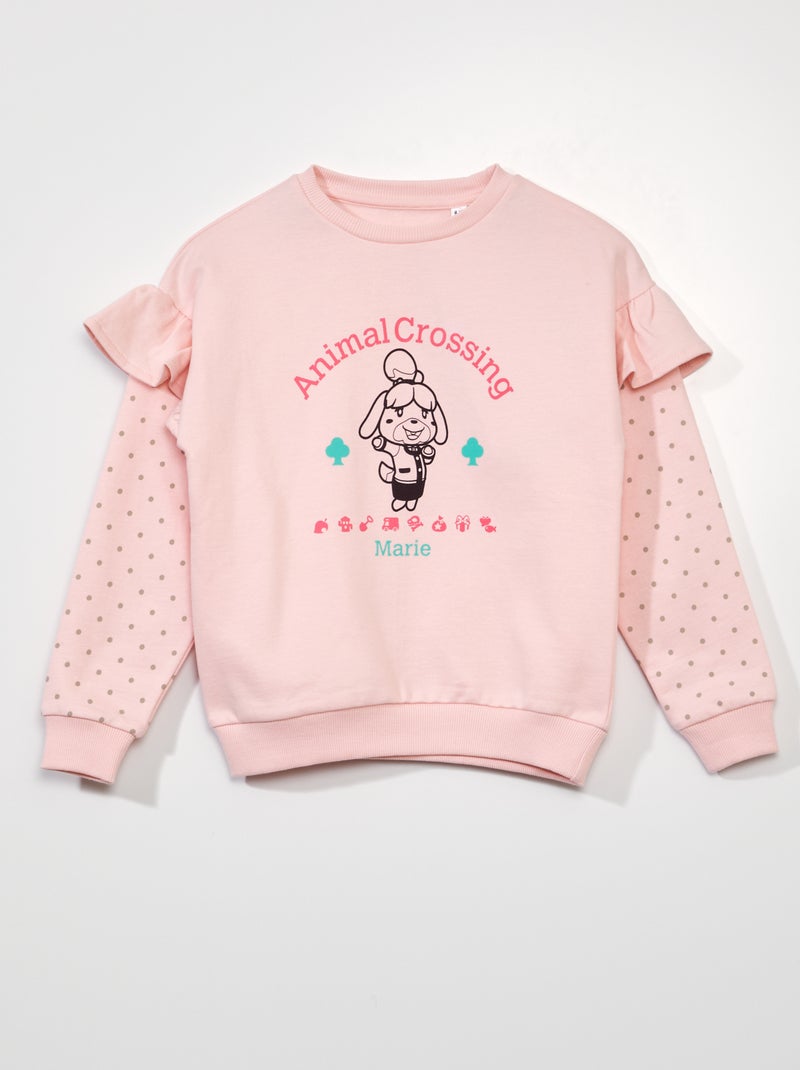 Sweatshirt em moletão com estampado 'Animal Crossing' ROSA - Kiabi