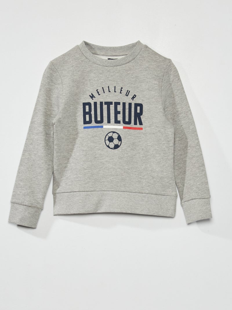 Sweatshirt em moletão com estampado CINZA - Kiabi