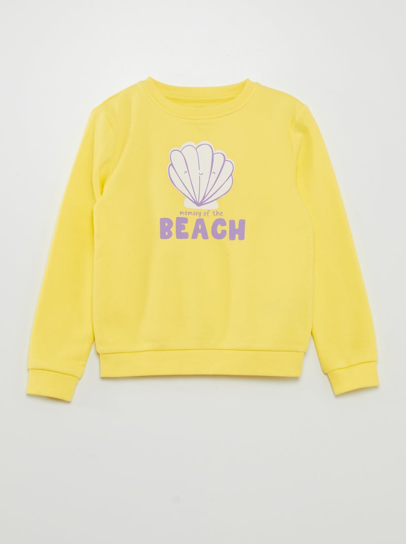 Sweatshirt em moletão com estampado de fantasia AMARELO - Kiabi