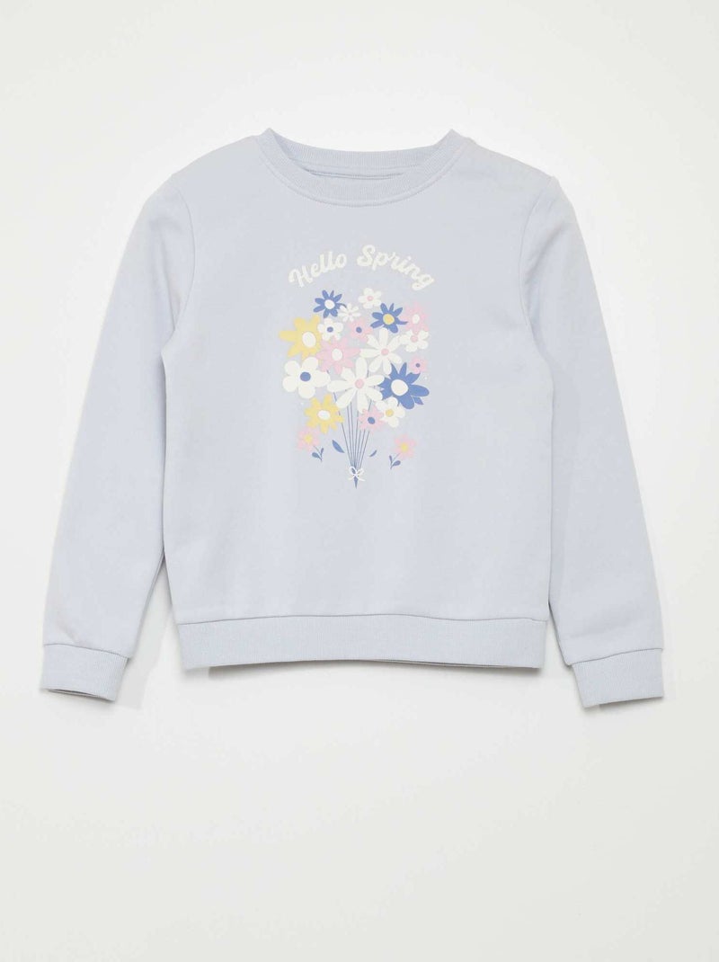 Sweatshirt em moletão com estampado de fantasia AZUL - Kiabi