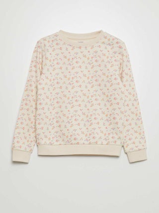 Sweatshirt em moletão com estampado de fantasia