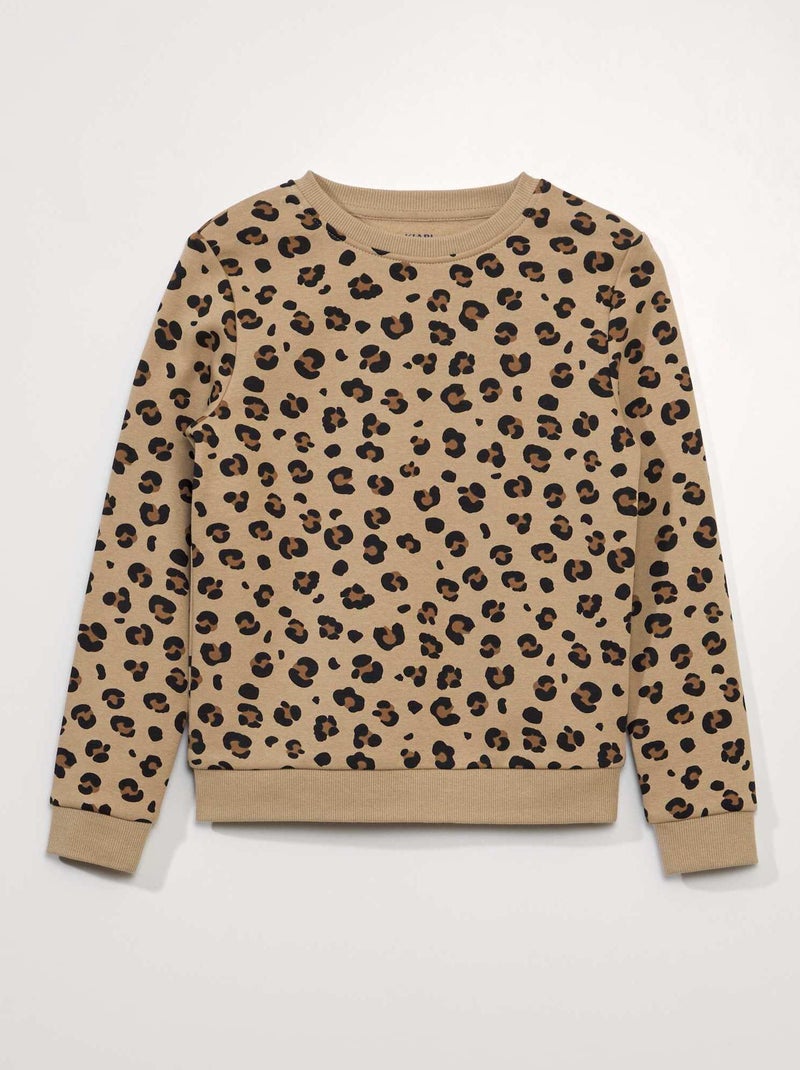Sweatshirt em moletão com estampado de fantasia BEGE - Kiabi