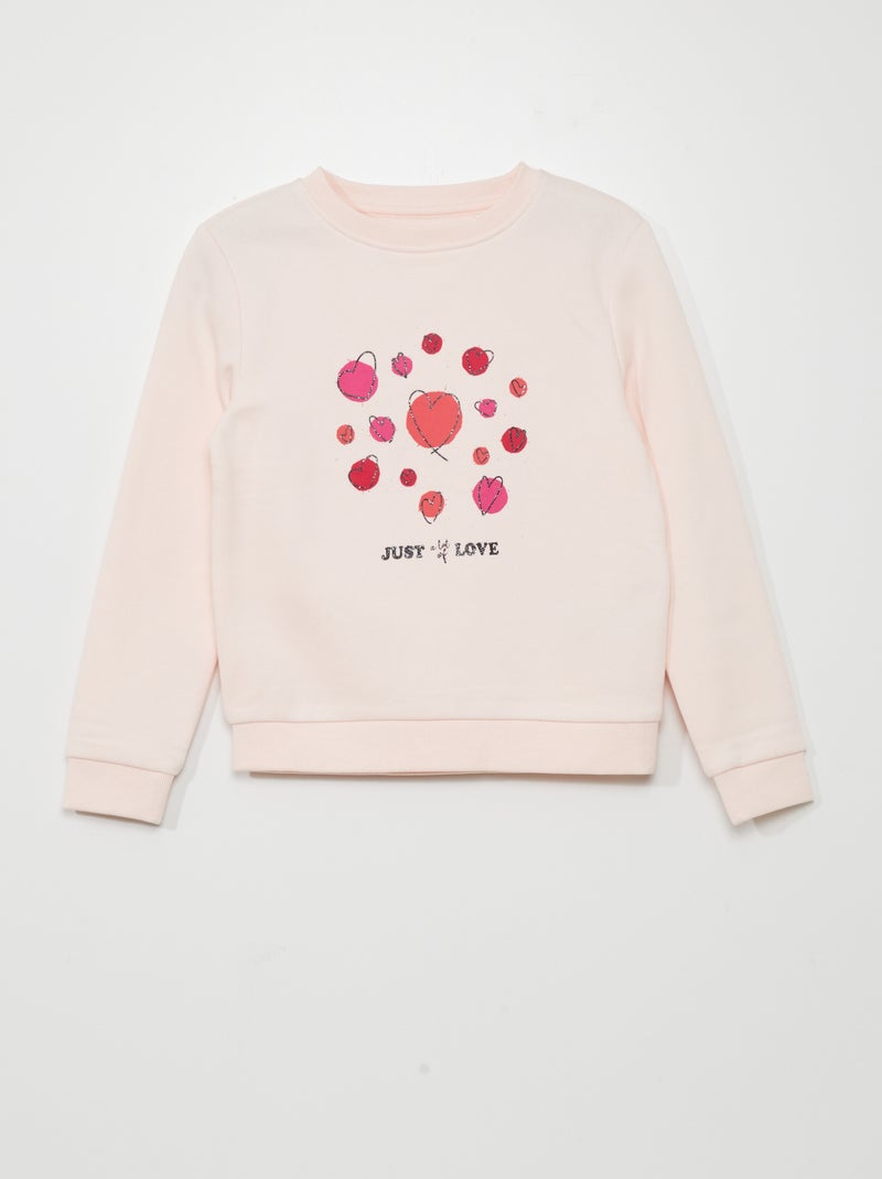 Sweatshirt em moletão com estampado de fantasia ROSA - Kiabi
