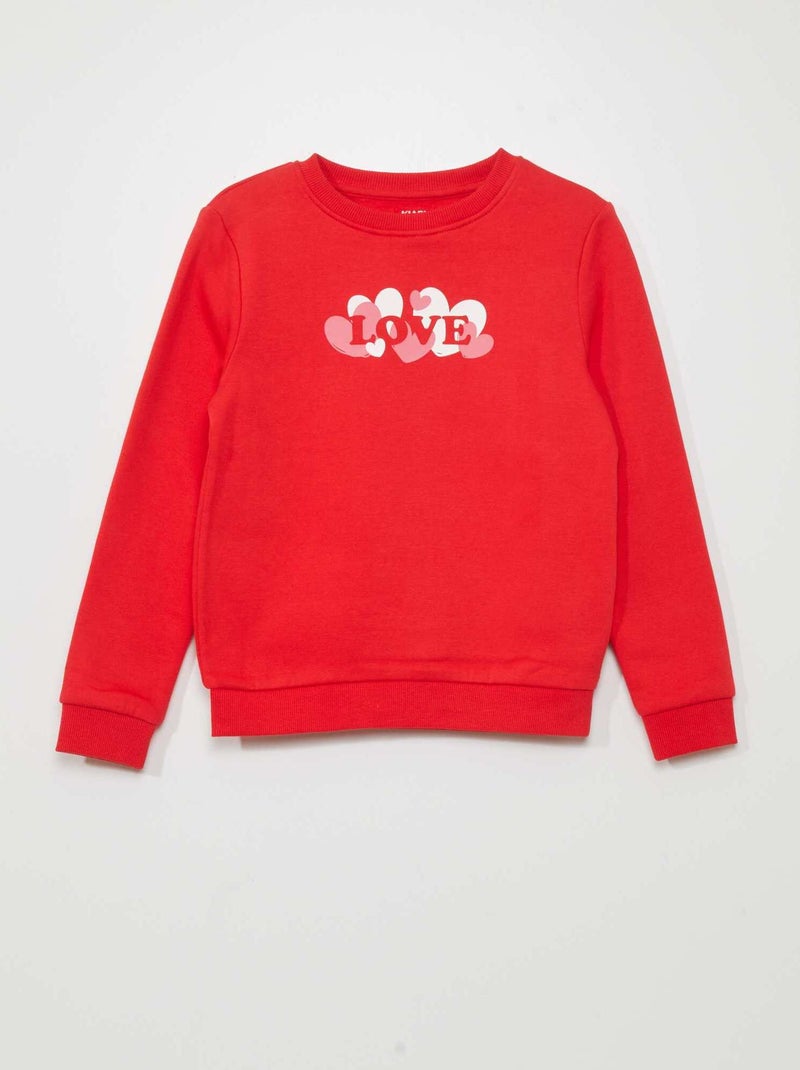 Sweatshirt em moletão com estampado de fantasia VERMELHO - Kiabi