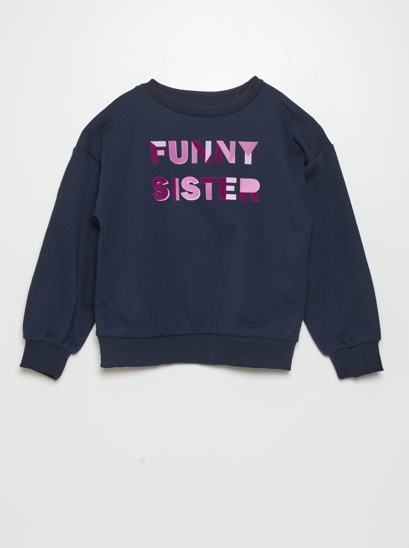 Sweatshirt em moletão com estampado de peluche AZUL - Kiabi