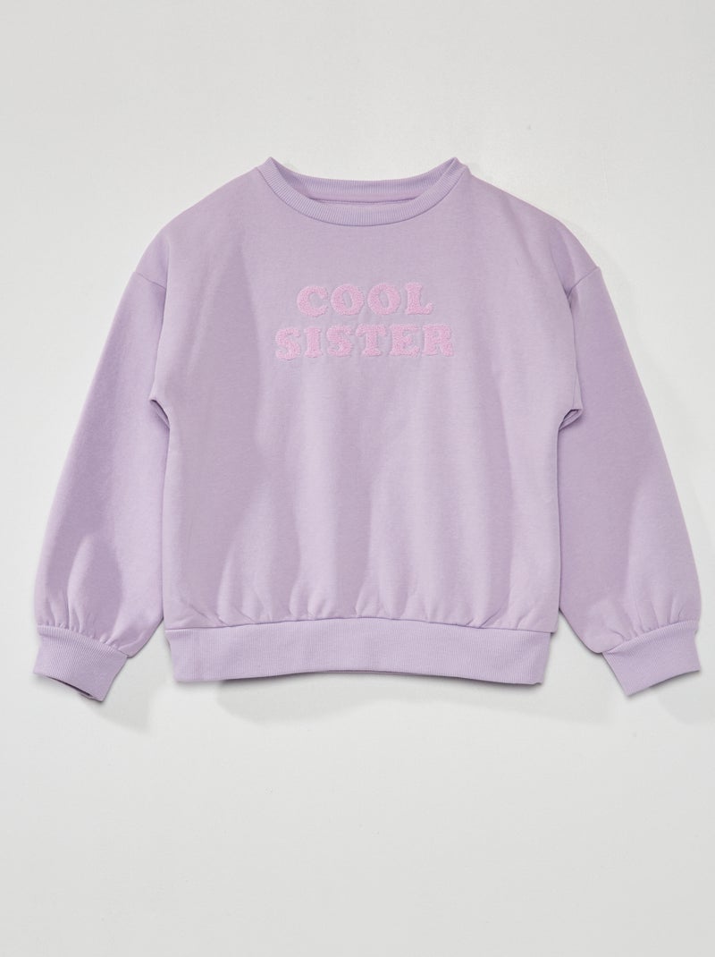 Sweatshirt em moletão com estampado de peluche VIOLETA - Kiabi