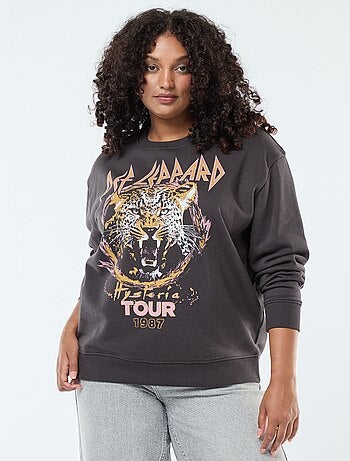 Sweatshirt em moletão com estampado 'Def Leppard'