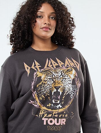 Sweatshirt em moletão com estampado 'Def Leppard'