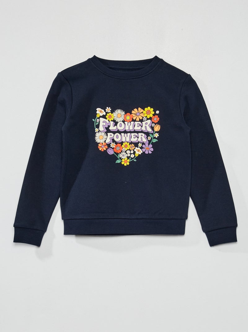 Sweatshirt em moletão com estampado fantasia AZUL - Kiabi