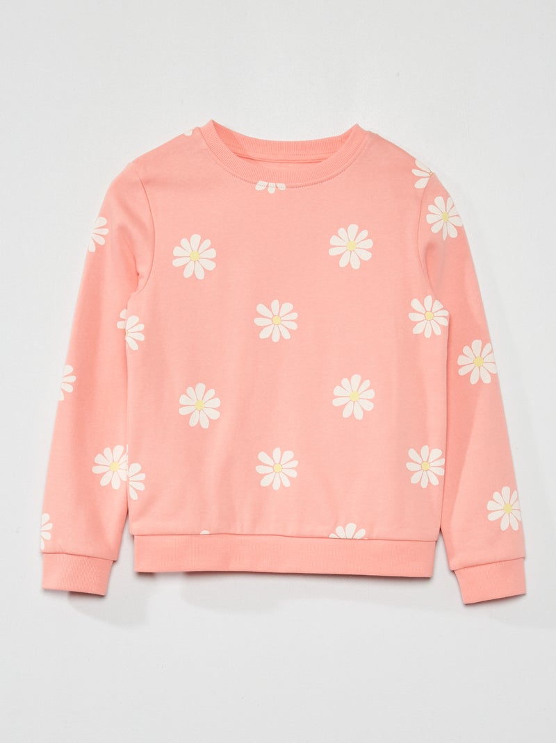 Sweatshirt em moletão com estampado fantasia ROSA - Kiabi