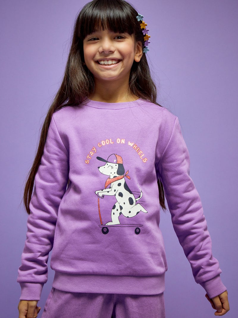 Sweatshirt em moletão com estampado fantasia VIOLETA - Kiabi