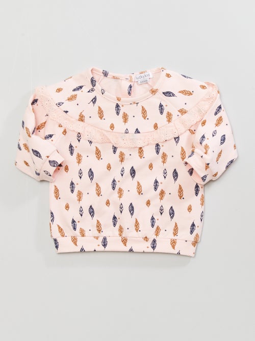 Sweatshirt em moletão com estampado 'folhas' - Kiabi