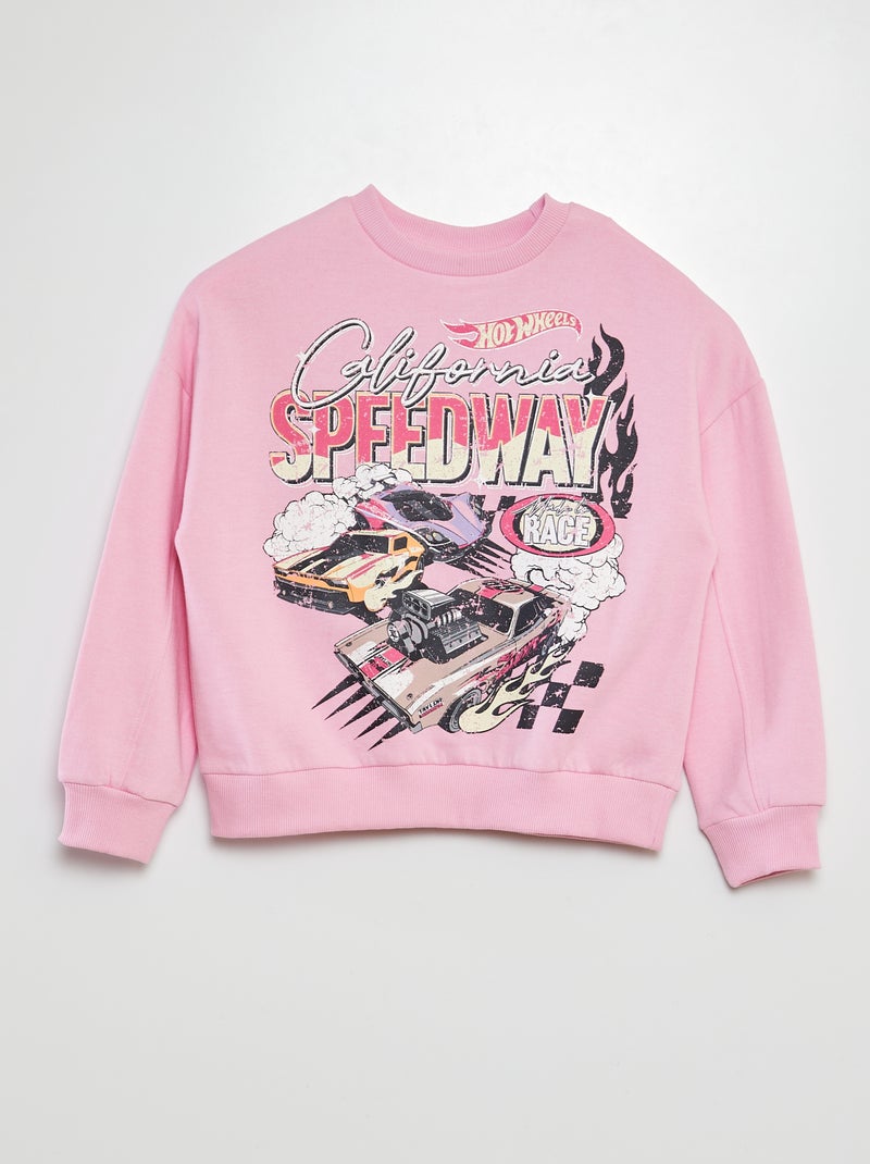 Sweatshirt em moletão com estampado 'Hot Wheels' ROSA - Kiabi