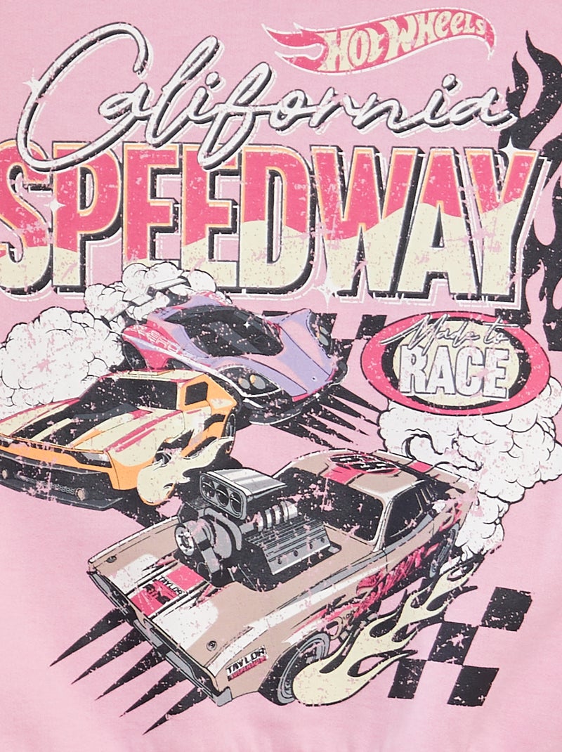 Sweatshirt em moletão com estampado 'Hot Wheels' ROSA - Kiabi