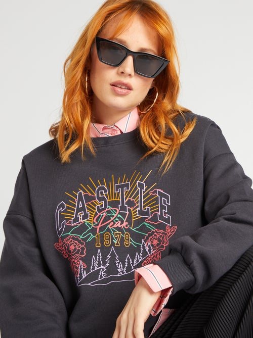 Sweatshirt em moletão com estampado - Kiabi