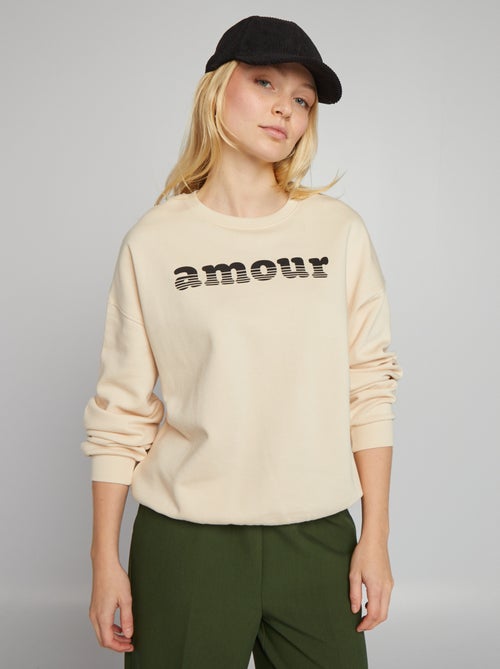 Sweatshirt em moletão com estampado - Kiabi