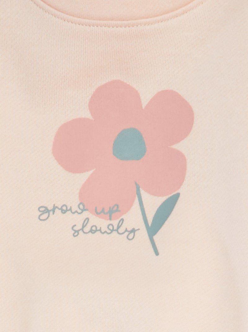 Sweatshirt em moletão com estampado ROSA - Kiabi