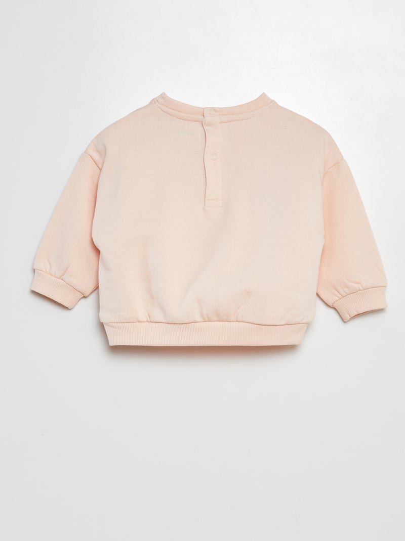 Sweatshirt em moletão com estampado ROSA - Kiabi