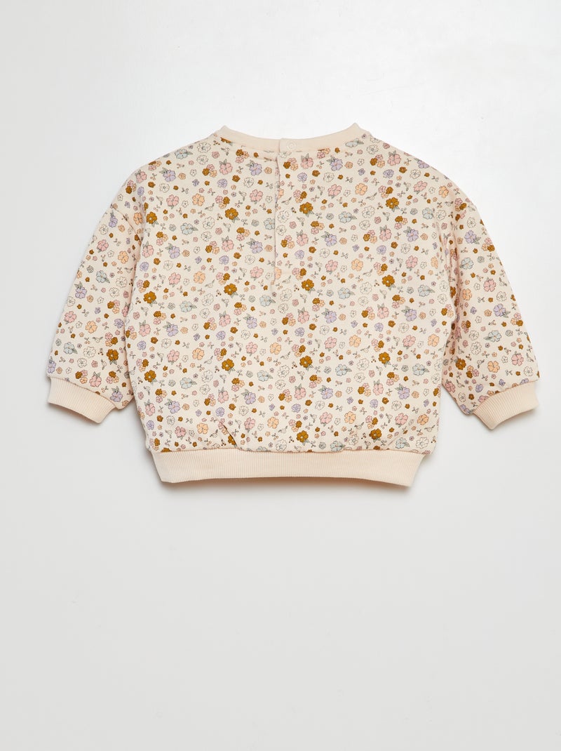 Sweatshirt em moletão com estampado ROSA - Kiabi