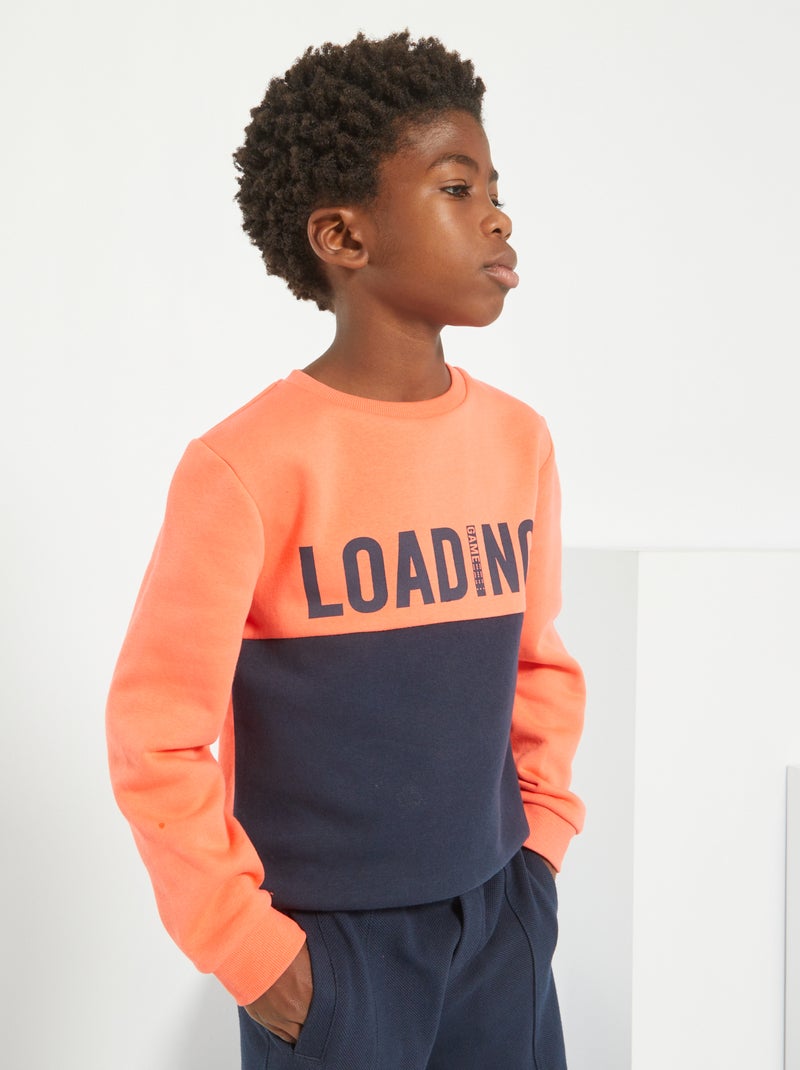 Sweatshirt em moletão com estampado ROXO - Kiabi