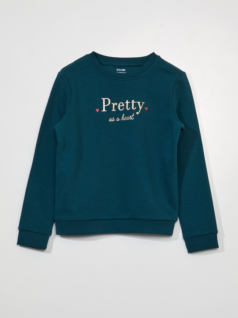 Sweatshirt em moletão com estampado VERDE - Kiabi