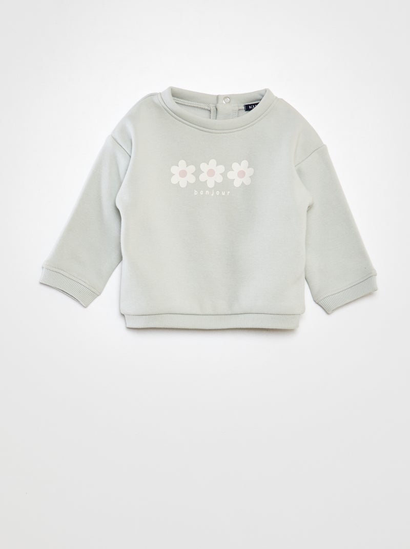 Sweatshirt em moletão com estampado VERDE - Kiabi