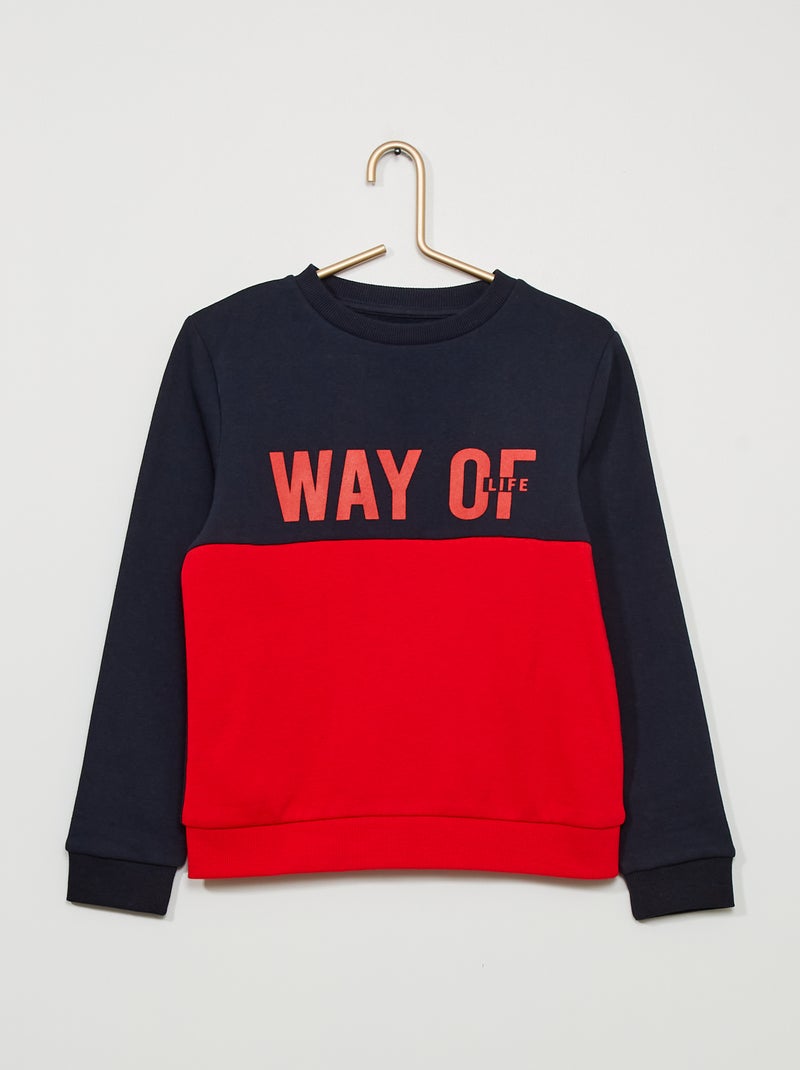 Sweatshirt em moletão com estampado VERMELHO - Kiabi
