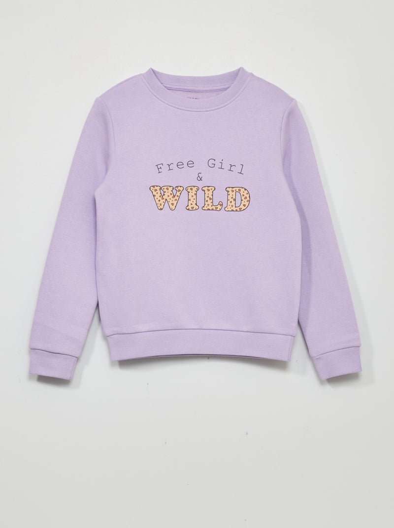 Sweatshirt em moletão com estampado VIOLETA - Kiabi