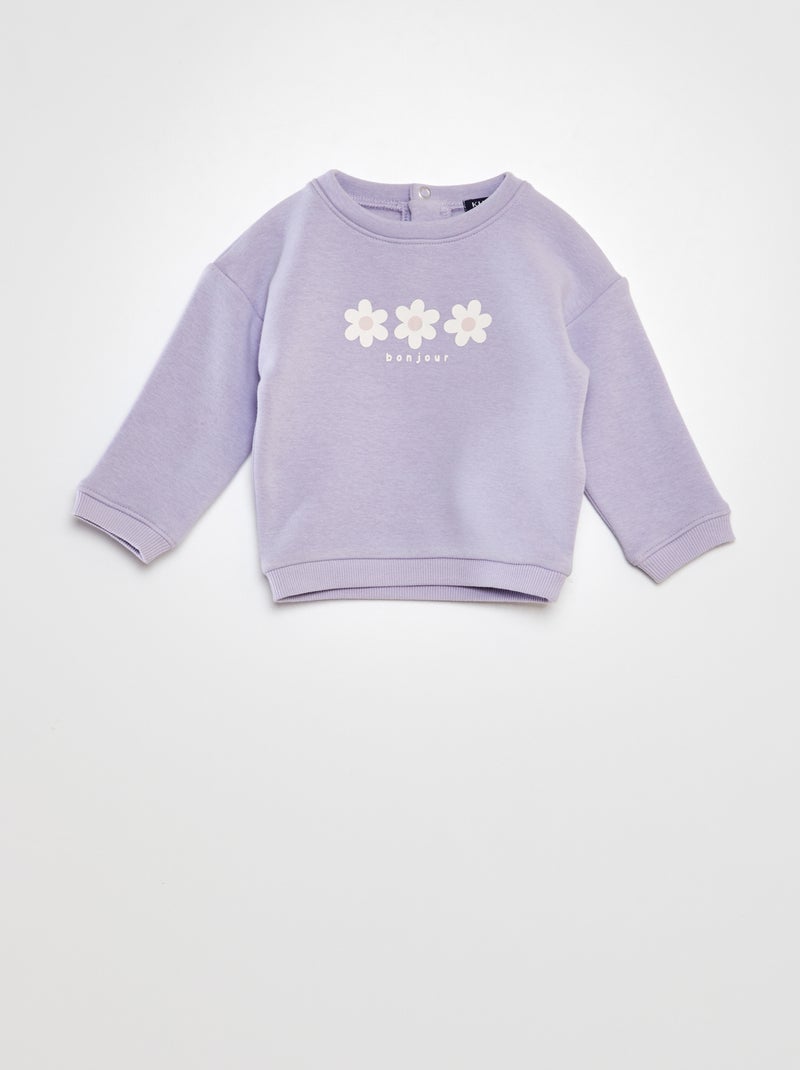 Sweatshirt em moletão com estampado VIOLETA - Kiabi