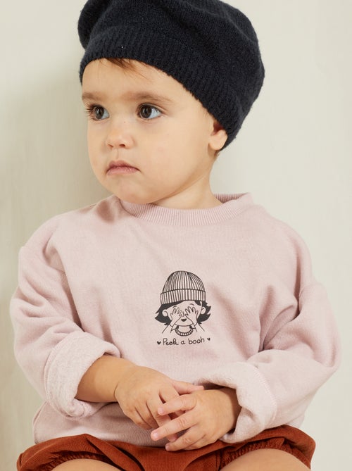 Sweatshirt em moletão com estampado - Kiabi
