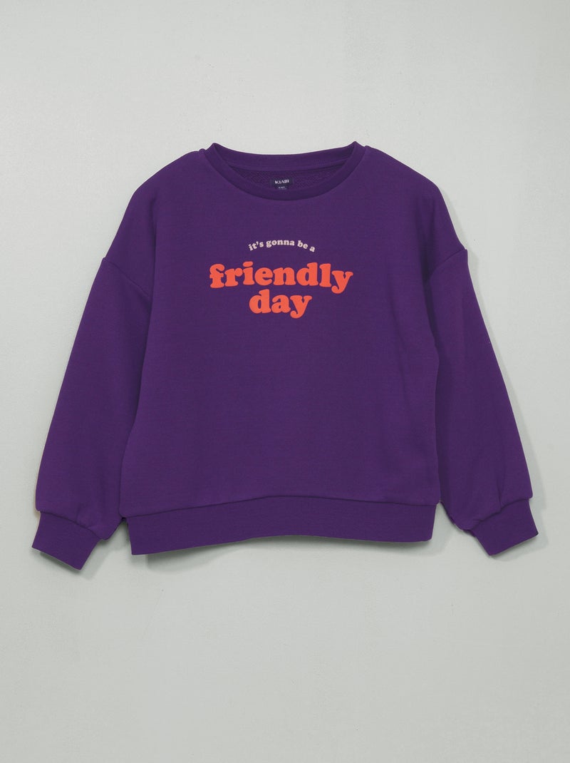 Sweatshirt em moletão com estampado VIOLETA - Kiabi