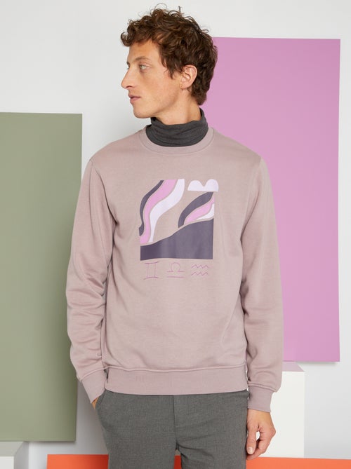 Sweatshirt em moletão com estampado - Kiabi