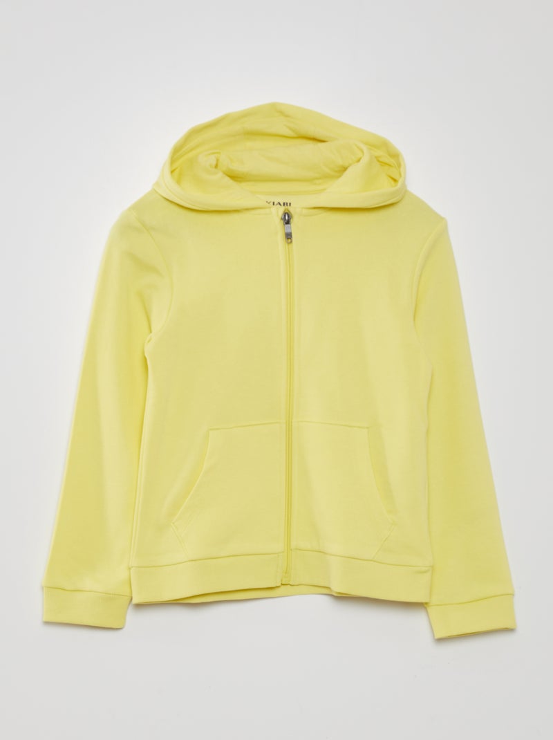 Sweatshirt em moletão com fecho Amarelo - Kiabi