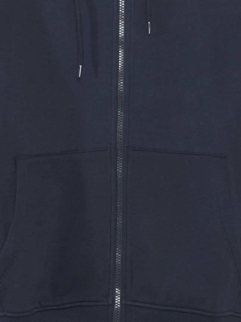 Sweatshirt em moletão com fecho AZUL - Kiabi