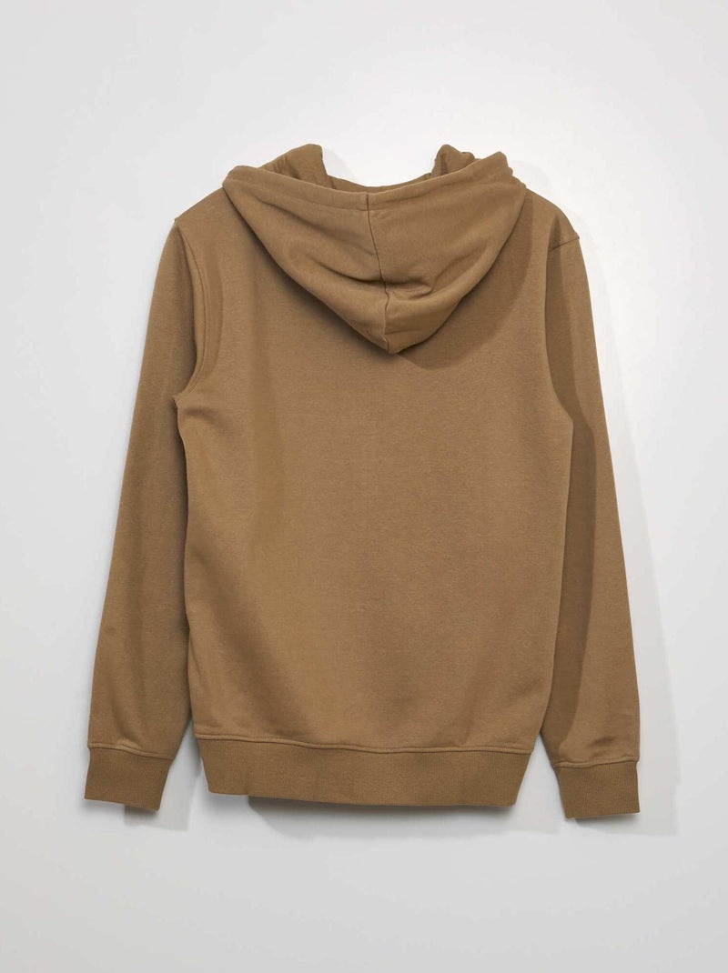 Sweatshirt em moletão com fecho BEGE - Kiabi
