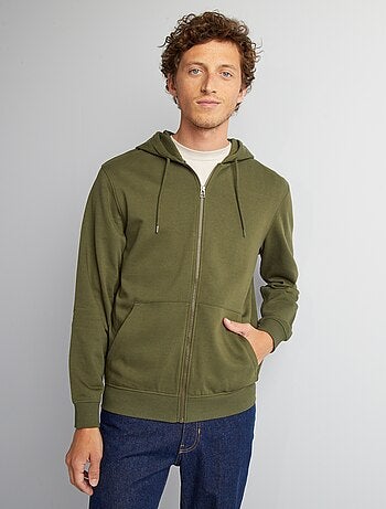 Sweatshirt em moletão com fecho