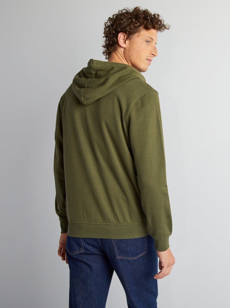Sweatshirt em moletão com fecho CAQUI - Kiabi