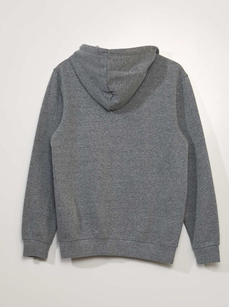 Sweatshirt em moletão com fecho CINZA - Kiabi