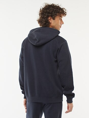 Sweatshirt em moletão com fecho com capuz