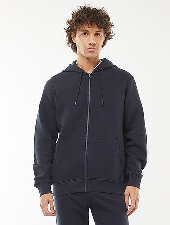 Sweatshirt em moletão com fecho com capuz