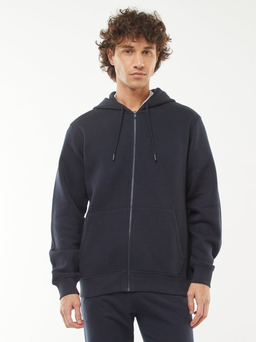 Sweatshirt em moletão com fecho com capuz - Kiabi