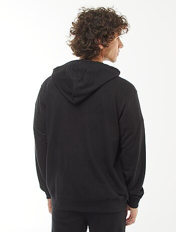 Sweatshirt em moletão com fecho com capuz