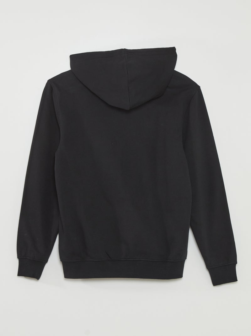 Sweatshirt em moletão com fecho PRETO - Kiabi